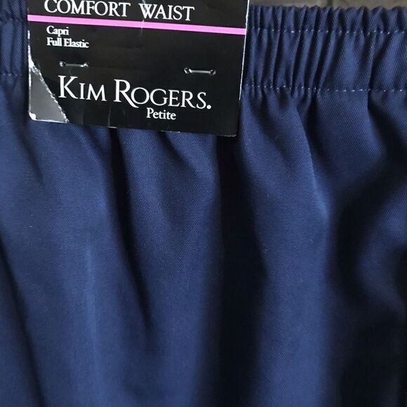 Kim Rogers blue Capri cropped SZ 10 straight leg comforter waist New with tags - Picture 3 of 4